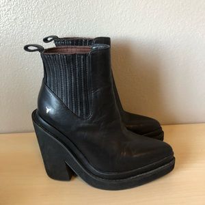 Windsor Smith black ankle platform booties